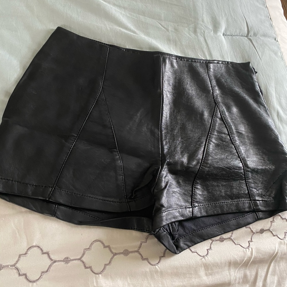 Leather shorts